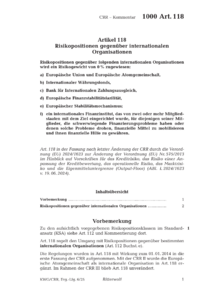 Dokument Artikel 118 Risikopositionen gegenüber internationalen Organisationen