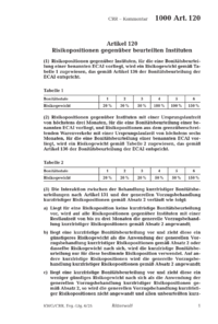 Dokument Artikel 120 Risikopositionen gegenüber beurteilten Instituten