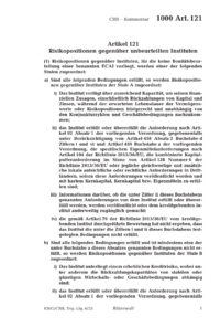 Dokument Artikel 121 Risikopositionen gegenüber unbeurteilten Instituten
