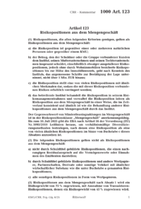 Dokument Artikel 123 Risikopositionen aus dem Mengengeschäft
