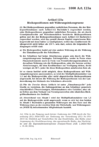 Dokument Artikel 123a Risikopositionen mit Währungsinkongruenz