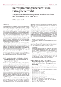 Dokument Rechtsprechungsübersicht zum Ertragsteuerrecht