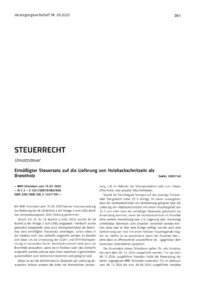Dokument Ermäßigter Steuersatz auf die Lieferung von Holzhackschnitzeln als Brennholz