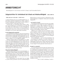Dokument Zeitgutschriften für Umkleidezeit bei Urlaub und Arbeitsunfähigkeit