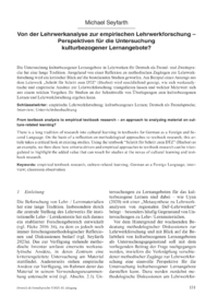 Dokument Von der Lehrwerkanalyse zur empirischen Lehrwerkforschung – Perspektiven für die Untersuchung kulturbezogener Lernangebote?