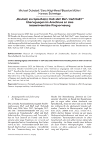 Dokument „Deutsch als Sprache(n): DaS statt DaF / DaZ / DaE?“ Überlegungen im Anschluss an eine interuniversitäre Ringvorlesung