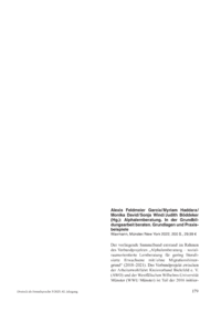 Dokument Alexis Feldmeier García / Myriam Haddara / Monika David / Sonja Wind / Judith Böddeker (Hg.): Alphalernberatung. In der Grundbildungsarbeit beraten. Grundlagen und Praxisbeispiele 