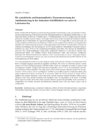 Dokument Die syntaktische und kommunikative Zusammensetzung der Ausklammerung in der deutschen Schriftlichkeit von unten in Lateinamerika