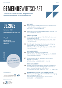 Ausgabe Zeitschrift Gemeindewirtschaft (GW) Ausgabe 09 2025