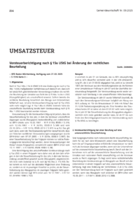 Dokument Vorsteuerberichtigung nach § 15a UStG bei Änderung der rechtlichen Beurteilung