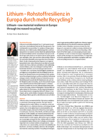 Dokument Lithium – Rohstoffresilienz in Europa durch mehr Recycling?