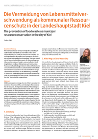 Dokument Die Vermeidung von Lebensmittelverschwendung als kommunaler Ressourcenschutz in der Landeshauptstadt Kiel