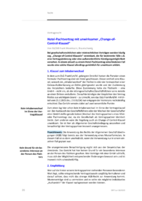 Dokument Hotel-Pachtvertrag mit unwirksamer „Change-of-Control-Klausel“