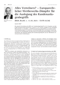 Dokument Alles Verteilnetz? – Europarechtlicher Wettbewerbs-Dämpfer für die Auslegung des Kundenanlagenbegriffs