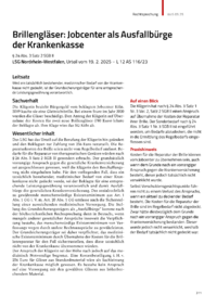 Dokument Brillengl&auml;ser: Jobcenter als Ausfallb&uuml;rge der Krankenkasse