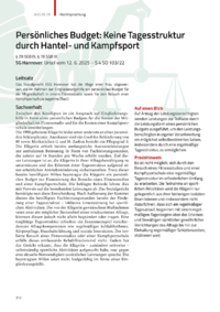 Dokument Pers&ouml;nliches Budget: Keine Tagesstruktur durch Hantel- und Kampfsport