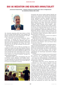 Dokument BAV AK Mediation und Berliner Anwaltsblatt