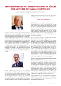 Dokument Abschiedsinterview mit Oberstaatsanwalt Dr. Rüdiger Reiff, Leiter der Amtsanwaltschaft Berlin