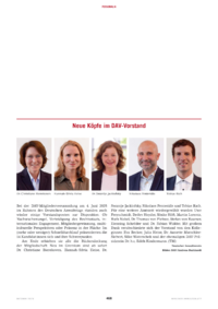Dokument Neue Köpfe im DAV-Vorstand