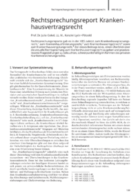 Dokument Rechtsprechungsreport Krankenhausvertragsrecht