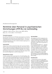 Dokument Richtlinie über Personal in psychiatrischen Einrichtungen (PPP-RL) ist rechtmäßig