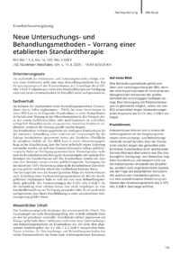 Dokument Neue Untersuchungs- und Behandlungsmethoden – Vorrang einer etablierten Standardtherapie
