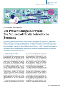 Dokument Der Präventionsguide Psyche – Ein Onlinetool für die betriebliche Beratung
