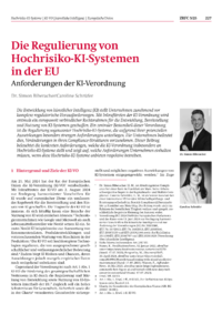 Dokument Die Regulierung von Hochrisiko-KI-Systemen in der EU