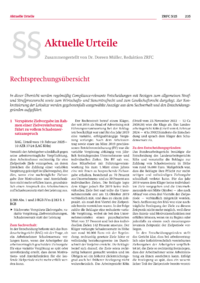 Dokument Aktuelle Urteile: Rechtsprechungsübersicht
