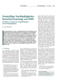 Dokument Freiwillige Nachhaltigkeitsberichterstattung von KMU