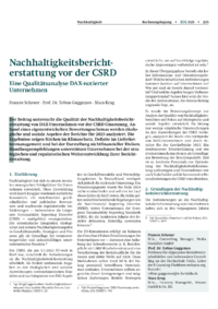Dokument Nachhaltigkeitsberichterstattung vor der CSRD