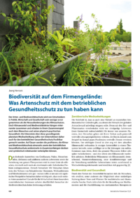 Dokument Biodiversität auf dem Firmengelände: Was Artenschutz mit dem betrieblichen Gesundheitsschutz zu tun haben kann