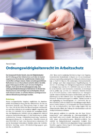 Dokument Ordnungswidrigkeitenrecht im Arbeitsschutz