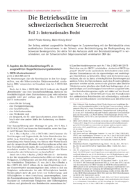 Dokument Die Betriebsstätte im schweizerischen Steuerrecht