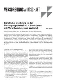 Dokument Künstliche Intelligenz in der Versorgungswirtschaft – Investieren mit Verantwortung und Weitblick