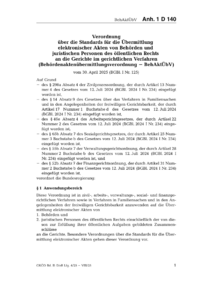 Dokument Verordnung über die Standards für die Übermittlung elektronischer Akten von Behörden und juristischen Personen des öffentlichen Rechts an die Gerichte im gerichtlichen Verfahren (Behördenaktenübermittlungsverordnung 0151 – BehAktÜbV)