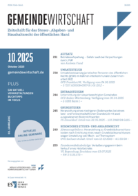 Dokument Zeitschrift Gemeindewirtschaft (GW) Ausgabe 10 2025
