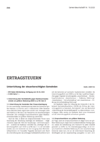 Dokument Unterrichtung der steuerberechtigten Gemeinden