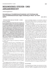 Dokument Heranziehung zu Grundstücksanschlusskosten nach Errichtung eines neuen Grundstücksanschlusses wegen Umstellung von Misch- auf Trennsystem