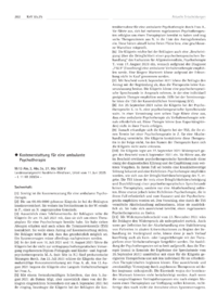Dokument Kostenerstattung für eine ambulante Psychotherapie