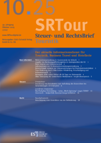 Dokument Steuer- und RechtsBrief Touristik Ausgabe 10 2025