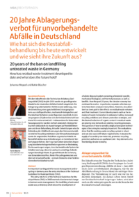 Dokument 20 Jahre Ablagerungsverbot für unvorbehandelte Abfälle in Deutschland