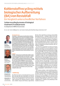 Dokument Kohlenstoffrecycling mittels biologischer Aufbereitung (BA) von Restabfall