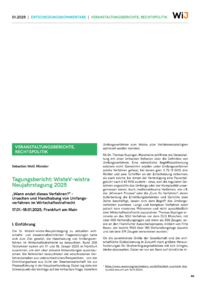 Dokument Tagungsbericht: WisteV-wistra Neujahrstagung 2025