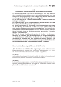 Dokument § 53 Vollstreckung von Disziplinarbuße und strenger Disziplinarbuße