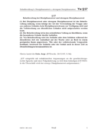 Dokument § 57 Behelfsvollzug bei Disziplinararrest und strengem Disziplinararrest