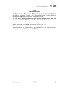 Dokument § 62 Beförderungsverbot
