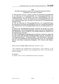 Dokument § 69 Disziplinarmaßnahmen gegen als im Ruhestand geltende frühere Soldatinnen und frühere Soldaten