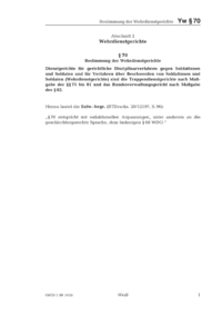 Dokument § 70 Bestimmung der Wehrdienstgerichte