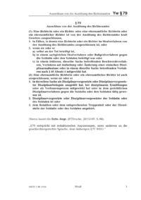 Dokument § 79 Ausschluss von der Ausübung des Richteramtes